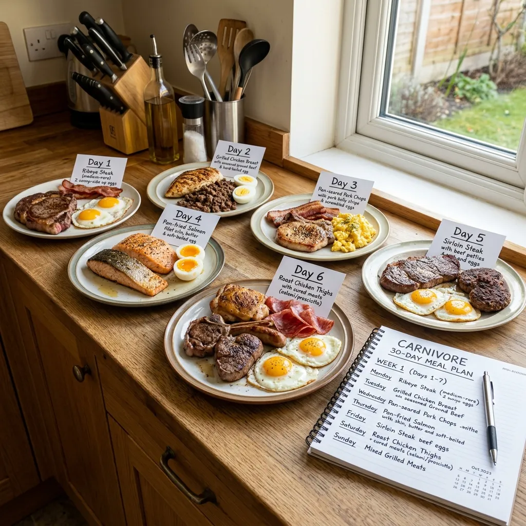 Weekly Breakdown of the 30-day carnivore diet meal plan